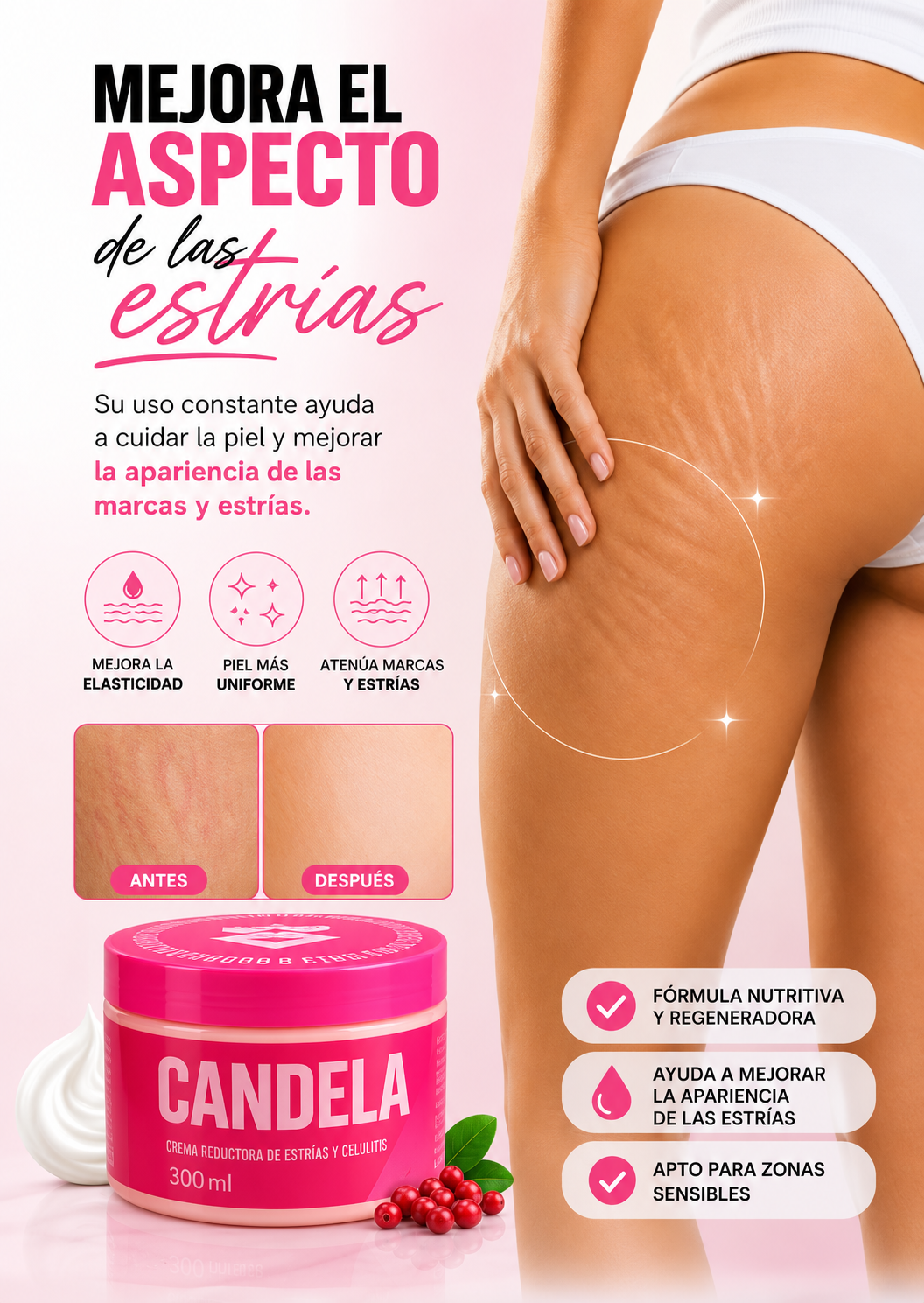 Crema CANDELA para Celulitis y Estrías🔥